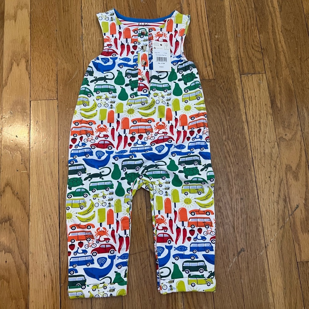 NWT Baby Boden Rainbow Playsuit 9-12mo